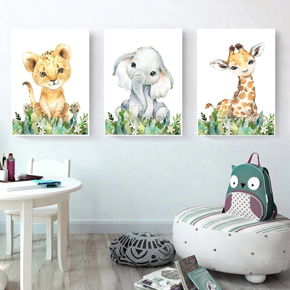 Jungle-Animals-Print-Posters-Nordic-Canvas-Painting-Zebra-Giraffe-Elephant-Wall-Art-Poster-Nursery-Decor-Picture