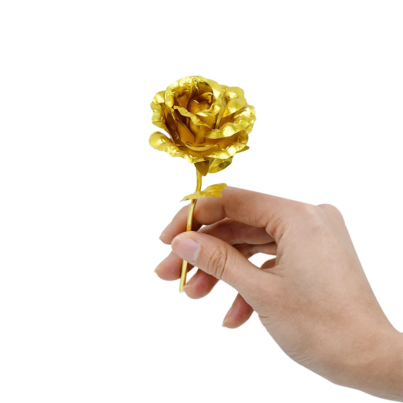 1 Stück Goldfolie Rose Künstliche Blume Valentinstag Geschenk Hält für immer Liebe Hochzeit Party Dekor Geburtstagsgeschenk Fake Floral – Detail 10