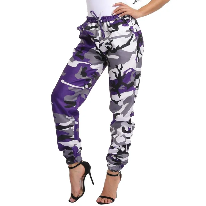WENYUJH новые женские камуфляжные брюки карго Высокая талия и бедра хоп брюки военный армейский боевой камуфляж Длинные повседневные брюки горячие Капри