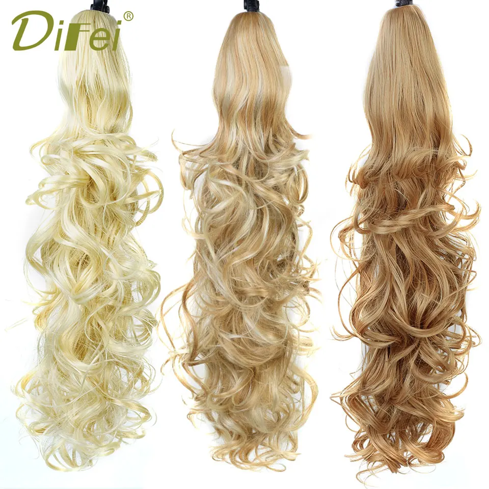 DIFEI Синтетические длинные волнистые когти на конском хвосте поддельные волосы для женщин клип в наращивание волос конский хвост