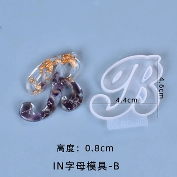 

26Pcs/Set English Letters Resin Mold A-Z Alphabet Shaped Pendant Silicone Mould