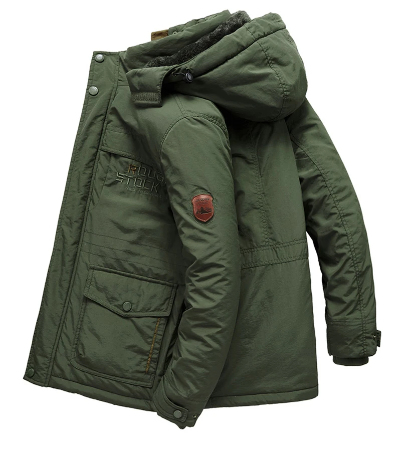 Winter parka men jacket Mens Plus velvet Men Hooded Windbreaker coats men’s casual warm jackets coat Detachable hat L-6XL 8186