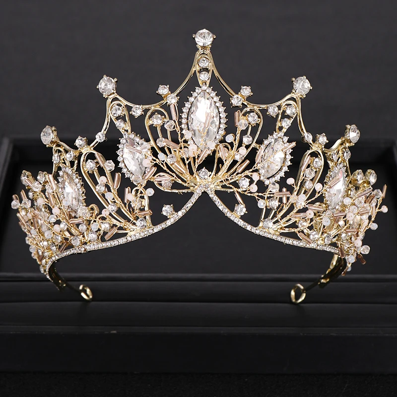 AiliBride тиара Свадебная Корона Свадебные аксессуары для волос роскошная хрустальная Королевская корона в стиле барокко женский подарок для взрослых вечерние украшения для волос