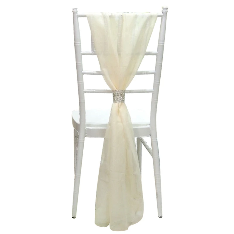 New Arrival Sashes Chair Sash Bands for Wedding Birthday Banquet Decoration Chaise Mariage Chair Knot Cover Decor 6 Pcs