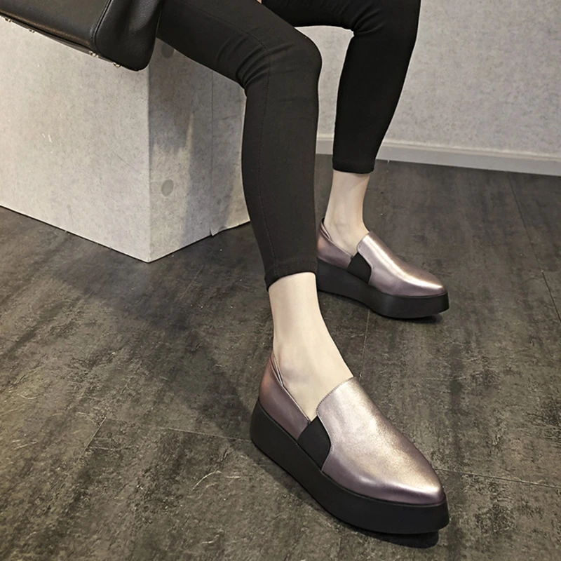 [DEAT] Sharp Toe Personality Causal Pu Leather Single Shoes High Heels Shoes Women New Spring Autumn Fashion Tide 10D887