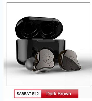 Sabbat E12 TWS Bluetooth 5,0 Беспроводная гарнитура HiFi стерео наушники спортивные наушники с быстрой зарядкой чехол - Цвет: Dark Brown