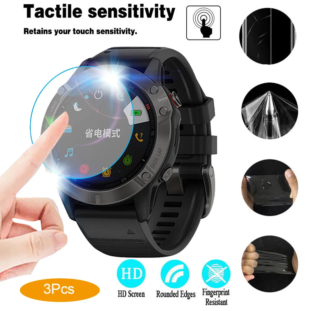 

for GARMIN Explosion proof Full Cover Clear Soft HD transparent Oleophobic coating Screen Protector Film for GARMIN FENIX 6 pro