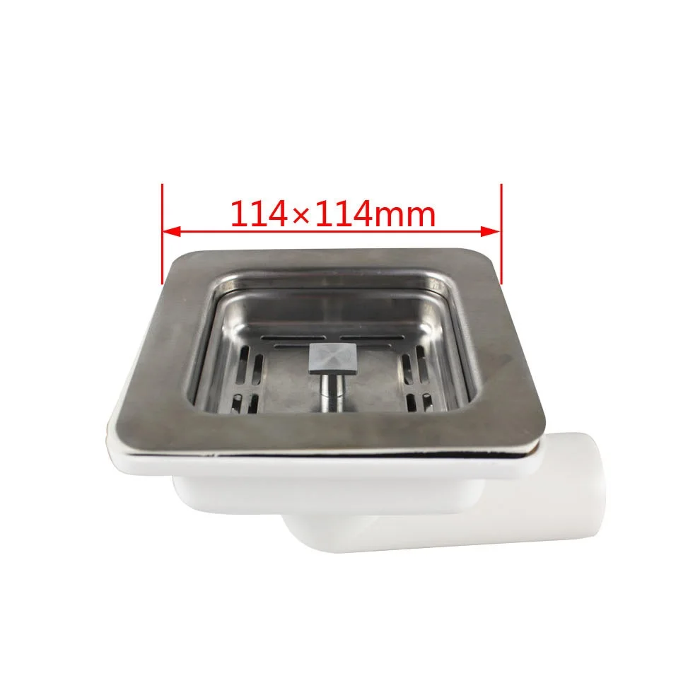 MTTUZK 114 fregadero de cocina mm cuadrado desagüe fregadero cuadrado filtro desagüe 114mmX114mm trasero codo pared fila diseño