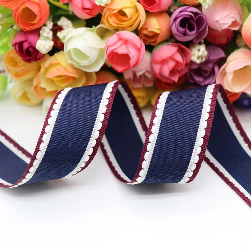 Stitch Ribbons 10 Yards 10MM/25MM/38MM Stitch Ribbons Colorful Edge Dotted Line Ribbon For Hair Bows DIY Crafts Handmade Accessories Y19041802