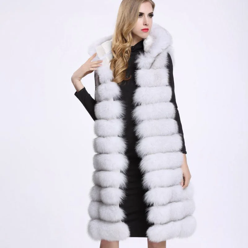 Осенне-зимнее женское пальто из искусственного меха повседневные однотонные Длинные куртки пальто модное винтажное теплое меховое пальто с капюшоном Casaco Feminino - Цвет: Белый