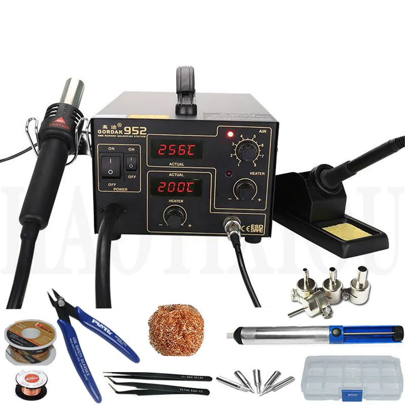 

GORDAK 952 2 in 1 Heat Gun Soldering Station Constant Temperature Electric Welding Machine Lead-Free Welding Desoldering Station