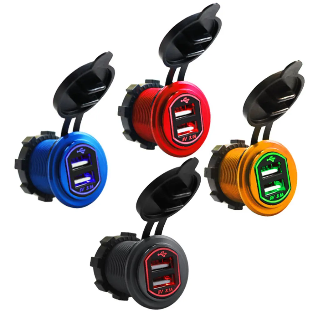 Car USB Charger Car Adapter Pratical Car Charger Universal Power Port 36.8*48.7*28.8mm 12-24V Swivel