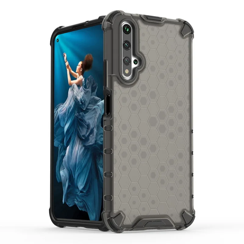 

Hybrid TPU+PC Armor Case For Huawei Nova 5 Pro P30 Lite Mate 20 Honor 20 V20 8X Y7 Prime Y9 Y6 2019 Case Honeycomb Clear Cover