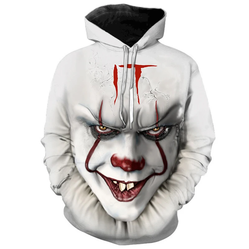Horror Movie IT Clown 3D Printed Hoodie Sweatshirts IT Chapter Two Film Pullover Men Women Casual Streetwear Funny Hoodies - Цвет: 6204