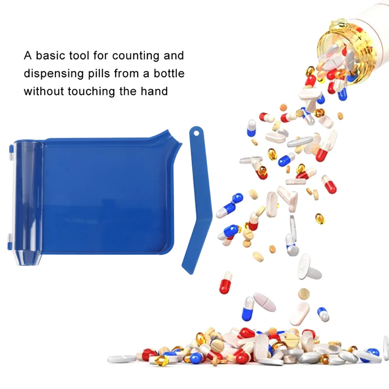 1set Pill Counting Tray Durable Plastic Practical Counting Tray Pill Cutter Dispenser For Pharmacist Pharmacy Technicians Doctor