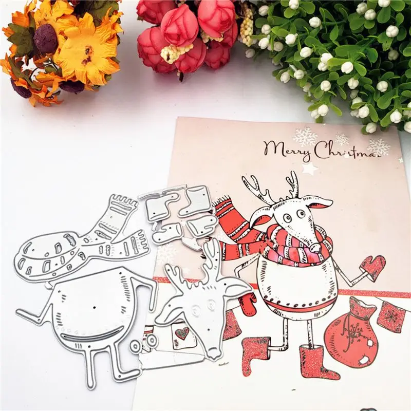

Scarf Deer Cutting Dies Stencil Scrapbooking DIY Album Stamp Paper Art Decor