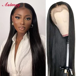 Asimey Lace Frontal Human Hair30 32 In Straight  Wigs 180 Density 13X4 Brazilian Remy 4x4 Preplucked Closure Wig For Black Women