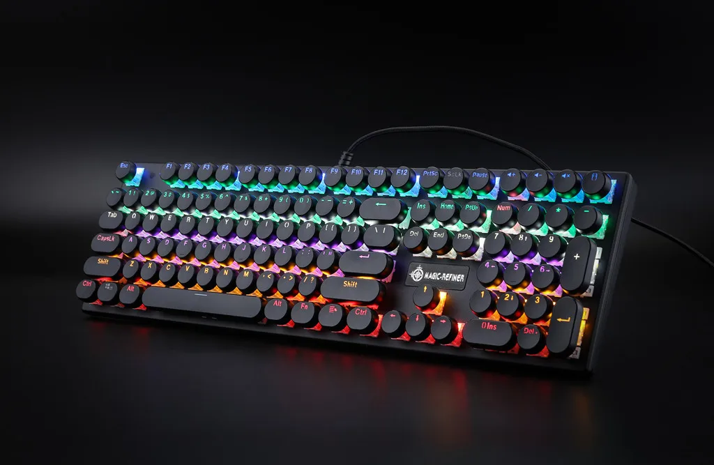 Teclado mecanicoMechanical клавиатура, светодиодный подсветка 108 клавишей, Предустановленная Пользовательская Подсветка клавиатуры