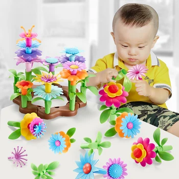 

104 PCS Garden Flower Building Toy Garden Build Blocks Non-Toxic BPA Free ABS Plastic Educational Kids Toy for Children