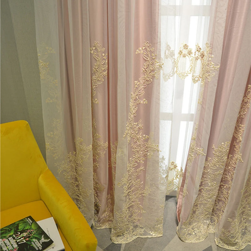 Роскошные с вышивкой в виде 3D экраны для принцесс с пышной юбкой из тюля и шторы в простом стиле для Спальня романтическая прозрачная Детская комната окно украшение