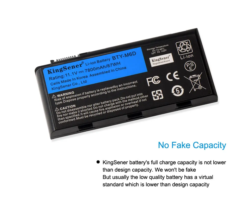 Kingsener 11,1 V 7800mAh лаптоп с Батарея BTY-M6D для MSI GT783H GX660 GX660DX GX70H GX780R GT70 GT760 GT60 GT660 GT685R GT683R