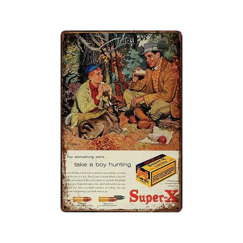Metal Tin Sign hunting ads Bar Pub Home Vintage Retro Poster Cafe | Дом и сад