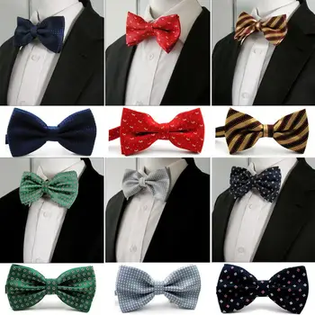 

Various Multicolor Dots Geometric Pattern Mens Pre-tied Ajustable Silk Blend Wedding Silk Blend Bow Tie