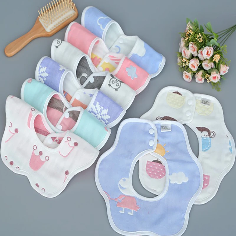 

Baby Bibs 360 Degree Rotation 6 Layers Gauze Muslin Baby Bandana Burp Cloth Soft Newborn Infant Saliva Towel Baby Stuff Random