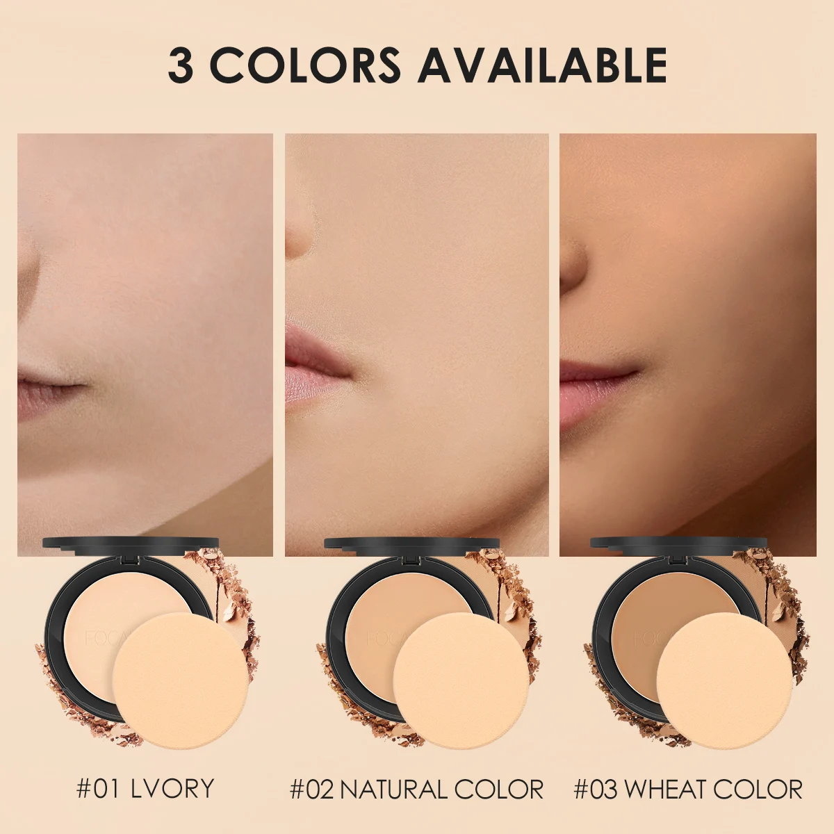 FOCALLURE 9 Colors Pressed Powder Oil Control Long-lasting Matte Lightweight Brightening Face Finishing Setting Powder Makeup pressed powder foundation setting powder compact powder face powder
