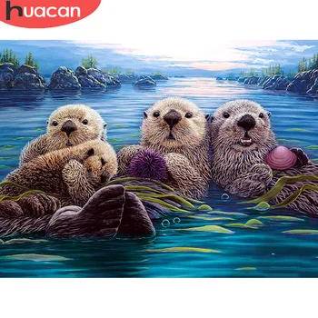 

HUACAN Diy Diamond Painting Cross Stitch Beaver 5d Diamond Art Embroidery Animal Mosaic Handmade Room Decor