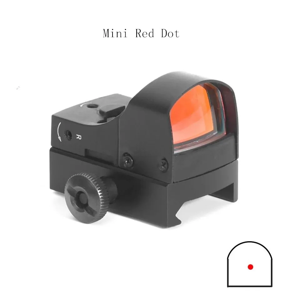Черный DREAMY Red Dot прицел тактический мини компактный голографический Регулируемый Яркость микро рефлекторный красный точечный световой винтовочный пистолет - Цвет: Черный