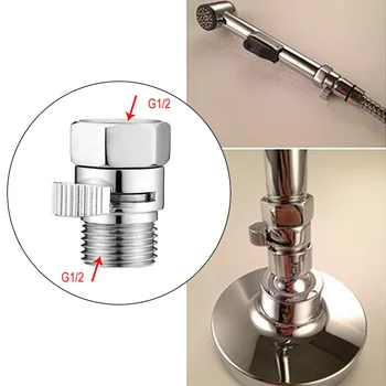 

1pc Shower G1/2 Inch Brass Flow Control Valve Water Pressure Reducing Controller Hand Held Sprayer Head Shut Off Stop Switch