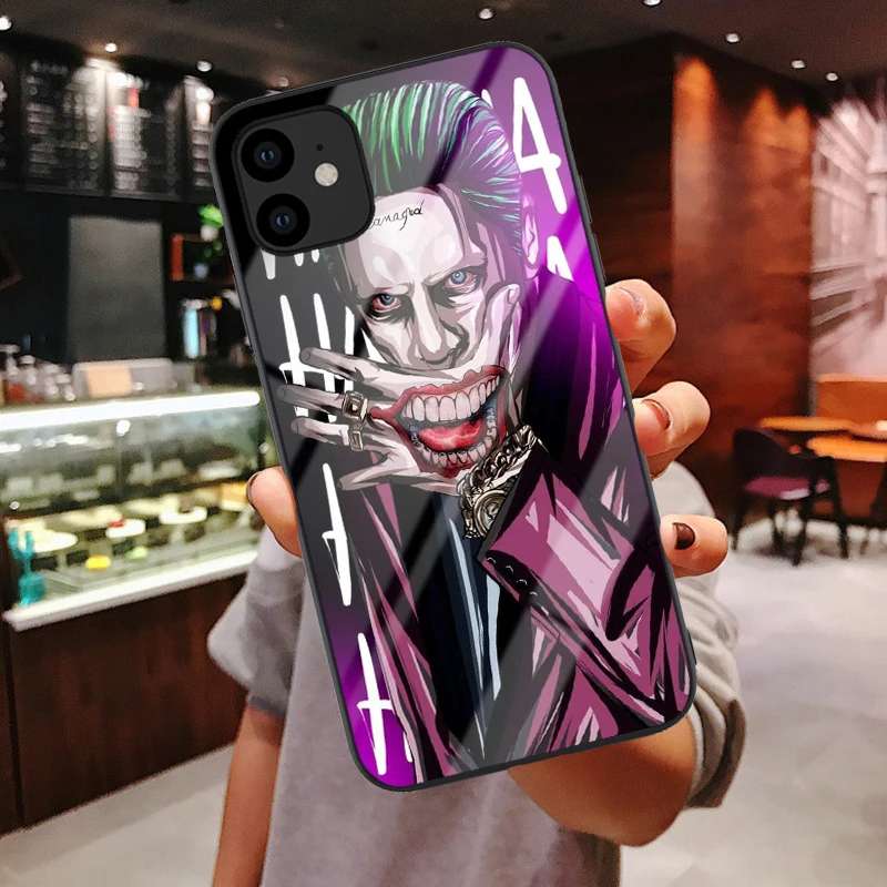 Glass shell Joker Joaquin Phoenix чехол из закаленного стекла для телефона для iphone 11 Pro Max Deadpool чехол для iPhone X 6 6s 7 8 Plus XR XS Max - Цвет: Glass shell
