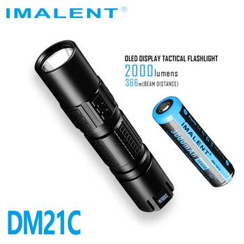 

IMALENT DM21C Tactical Flashlight Magnetic USB Charging OLED display CREE XHP 35 HI LED max 2000 lumen throw 366 meter torch