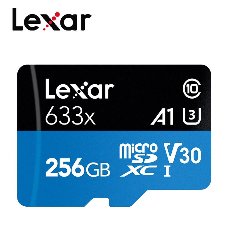 Lexar TF карты 512 ГБ 256 с адаптером селфи-стик Micro SD карты 128 Гб 64 ГБ 32 ГБ оперативной памяти, 16 Гб встроенной памяти, 98 МБ/с. usb флэш-карта памяти, мicro SD class10