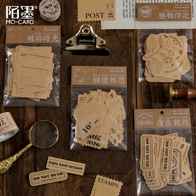 Back to the 1988 series Decorative Stationery Kraft paper Stickers Vintage plant stamp Scrapbooking DIY Diary Album Stick Lable afbeelding