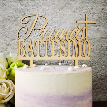 

Personalized name Cake Topper,Custom Name Of Italy Battesimo And Cross cake topper,Battesimo Gift, Baby Shower Cake Supplies