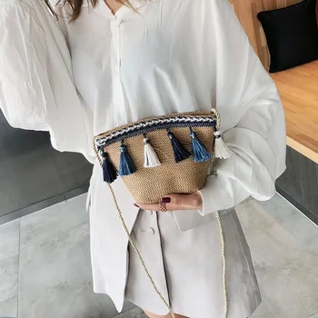 

Crossbody Bags For Women 2020 Fashion Summer Beach Straw Bags Ladies Tasser Boho Messenger Shoulder Handbags Clutch Money Pouch