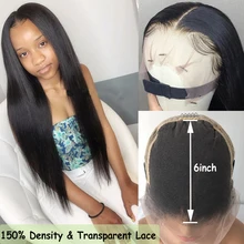 13x6 парик с невидимыми HD прозрачными кружевами 150% плотность предварительно сорванные человеческие волосы парики бразильские волосы remy