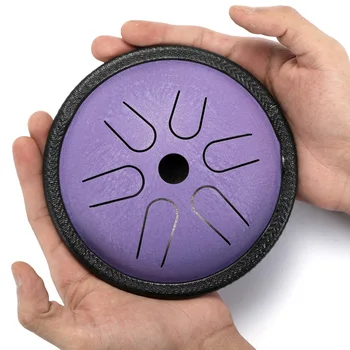 

Tongue Drum 5.5inch Steel Tongue Drum Set 6 Tuning Tambourine Drum Pad Fuel Tank Drum Sticks Carrying Bag Percussion Accessories