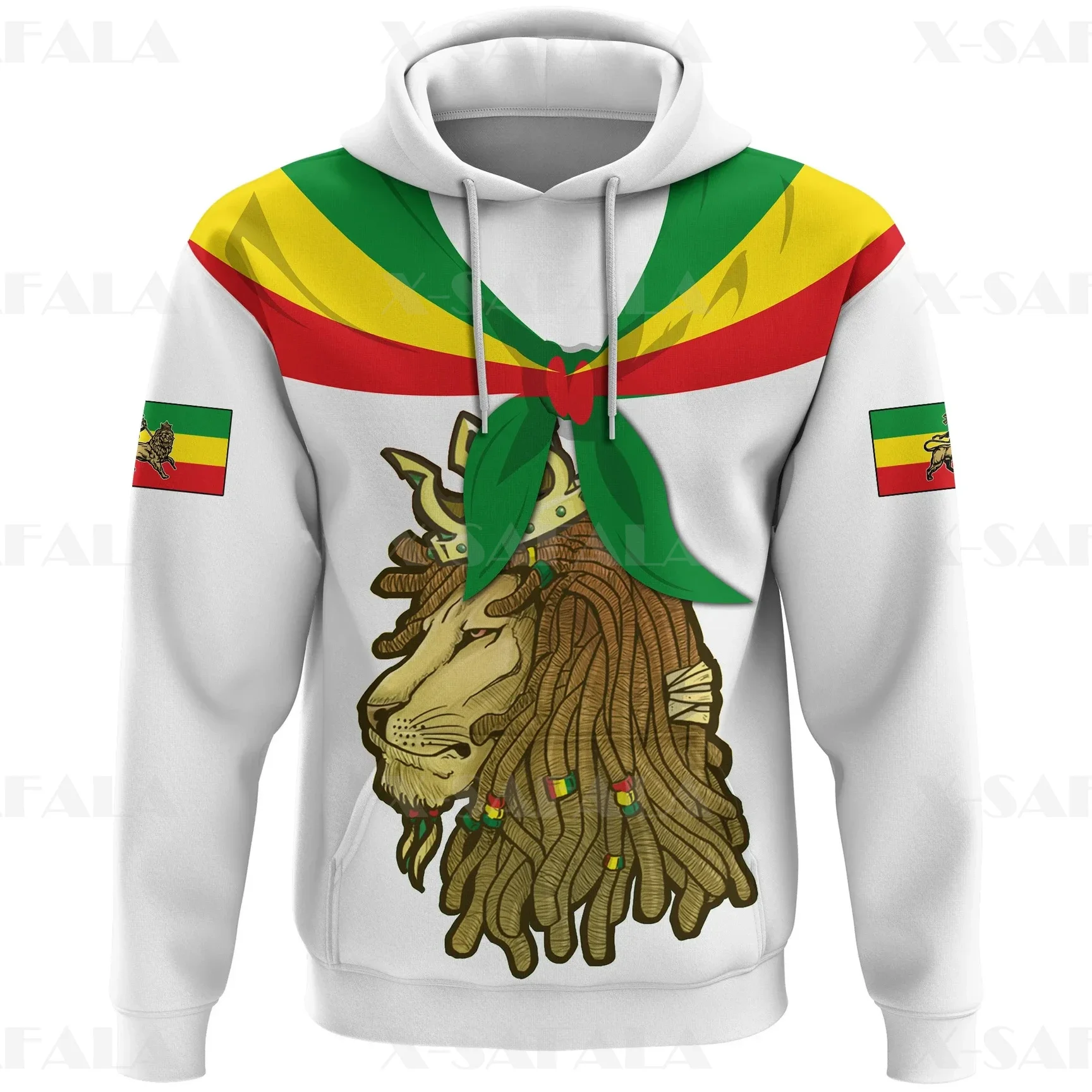 

Ethiopia County Flag Africa Tribe Lion Colorful 3D Print Hoodie Man Women Harajuku Outwear Hooded Pullover Tracksuits Casual-2