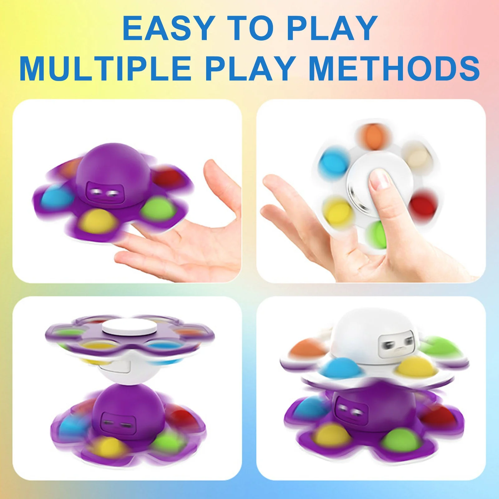 1PCS New Anti Stress Push Bubble Fidget Spinner Face-Changing Sensory Toy Push popete Spiner Stress Relief Fidget Toys For Kids 6