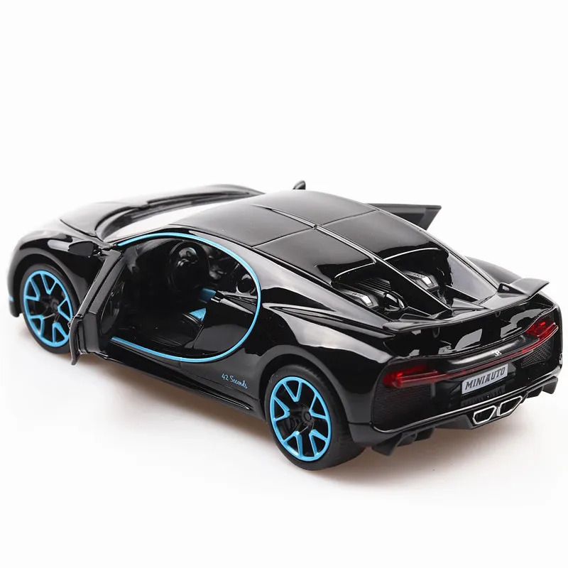 Jianyuan Toy Bugatti Chilong Alloy Car Model 1:32 Sound and Light Rally Car Supercar Model