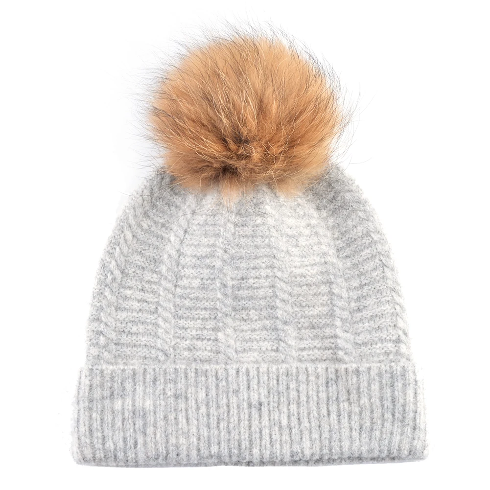 Fur pom pom for hats women winter caps girl knitted beanie women warm beanies cap ladies skullies casual pompom hat gorro