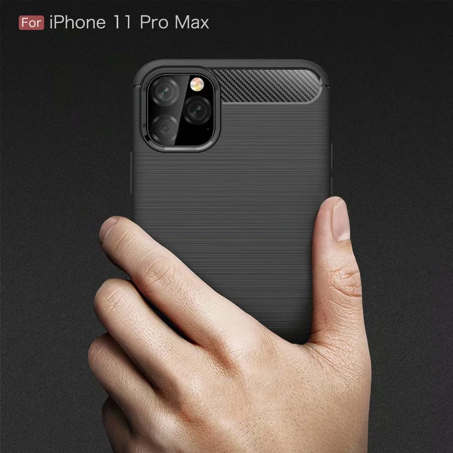 10 шт./партия чехол для телефона iphone 11 Pro Max силикон из углеродного волокна прочный бронированный чехол для iphone 11 Pro TPU чехол iphone 11 Coque