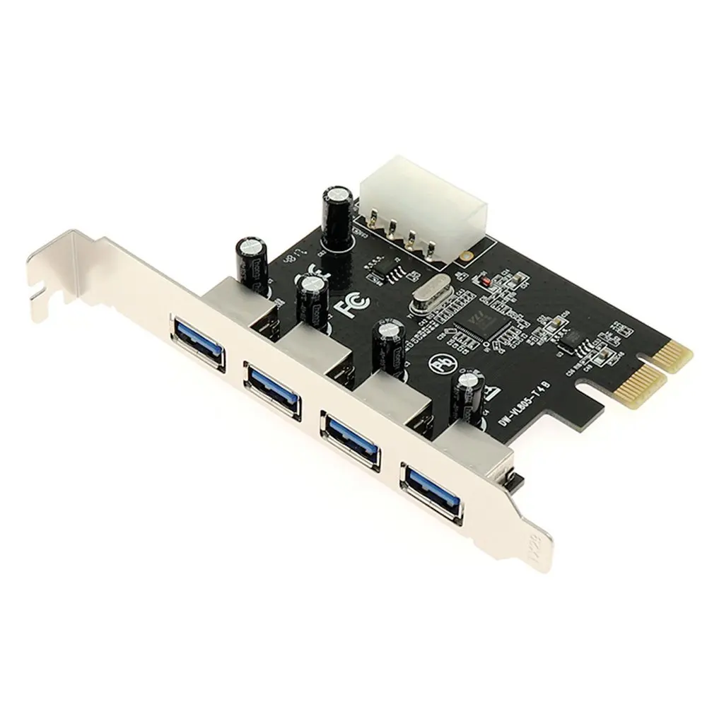 4 порта PCI-E к USB 3,0 концентратор PCI Express карта расширения адаптер 5 Гбит/с скорость Топ