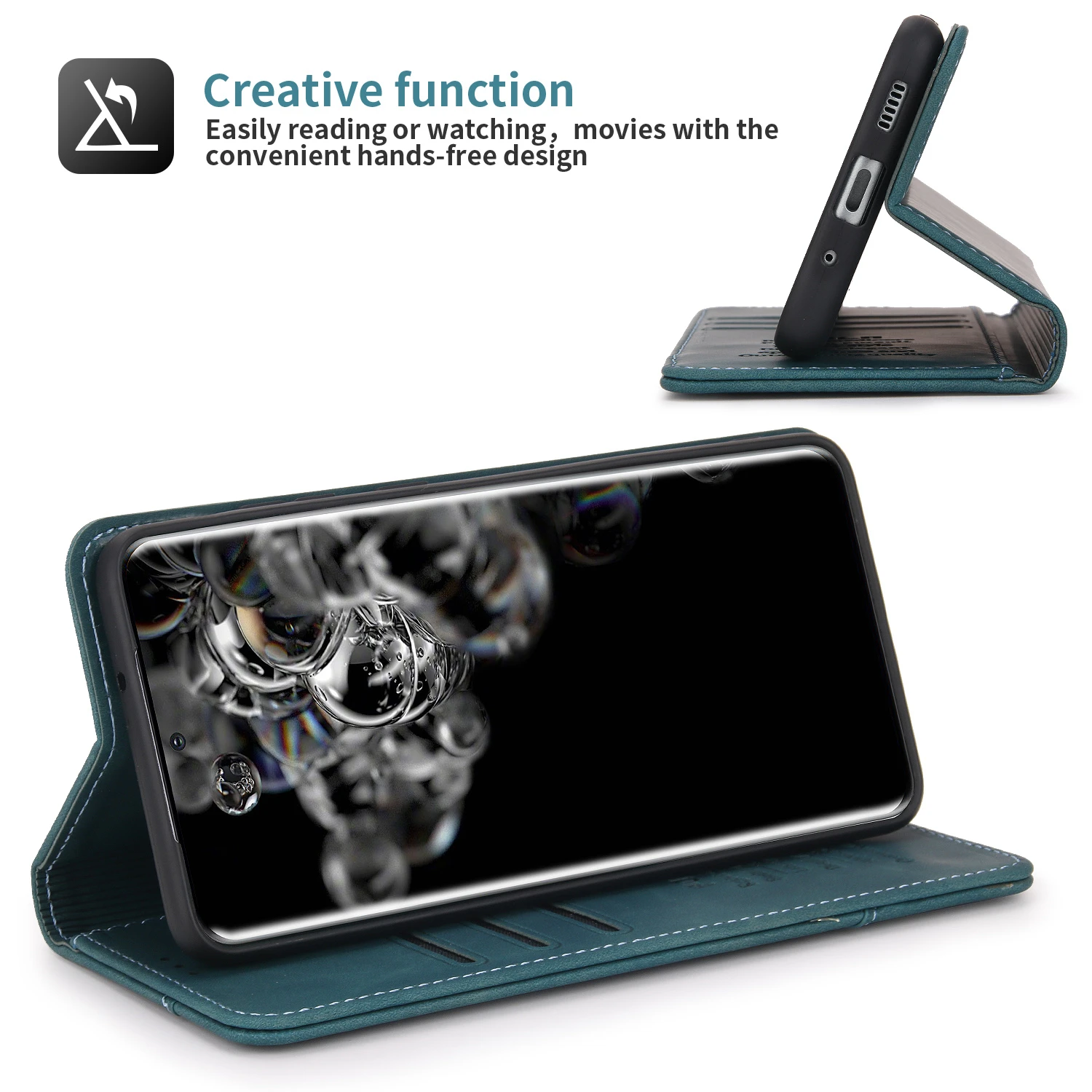 Custodia Portafoglio In Pelle Per Xiaomi Mi 11T / 11T Pro – Con Slot Per Carte E Supporto – Blu – KEYYO - 6