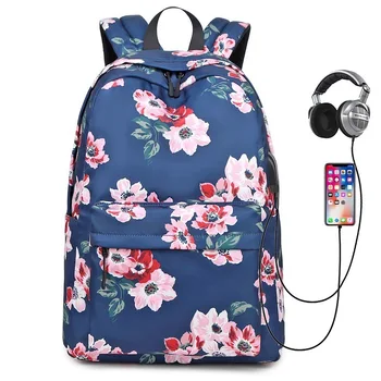 

USB Charging Backpack School Bags For Teenage Girls Book Bag Student Back Pack Waterproof Travel Backpack Women Rucksack Mochila