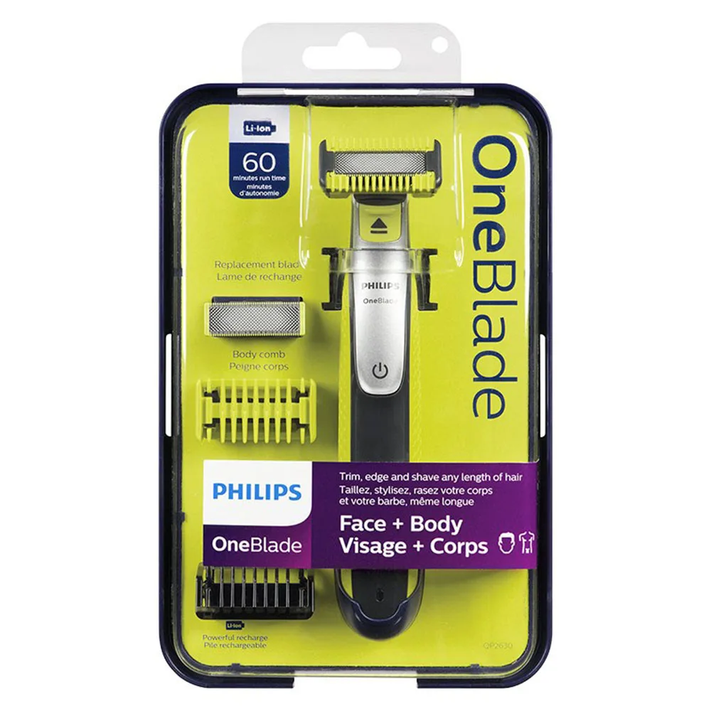 Электробритва Philips OneBlade QP2630 Влажная и сухая перезаряжаемая электрическая бритва с аккумулятором Li-lon 100-240 В для мужчин