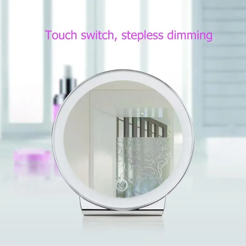 Перезаряжаемый круглый 34LED сенсорный косметический зеркальный светильник с регулируемой яркостью туалетный зеркальный светильник с
